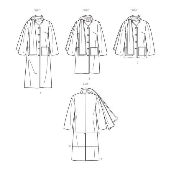 Simplicity S9686 Womens Coat Sewing Pattern With Scarf Variations Sizes 30w-38w - Picture 3 of 3